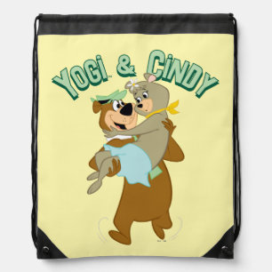 Yogi Bear Carrying Cindy Bear Drawstring Bag