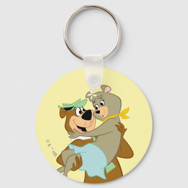 Yogi Bear Carrying Cindy Bear Keychain (Front)