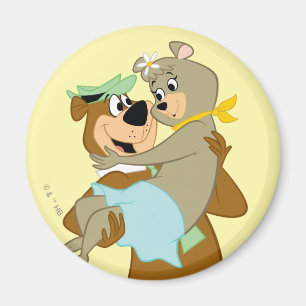 Yogi Bear Carrying Cindy Bear Magnet
