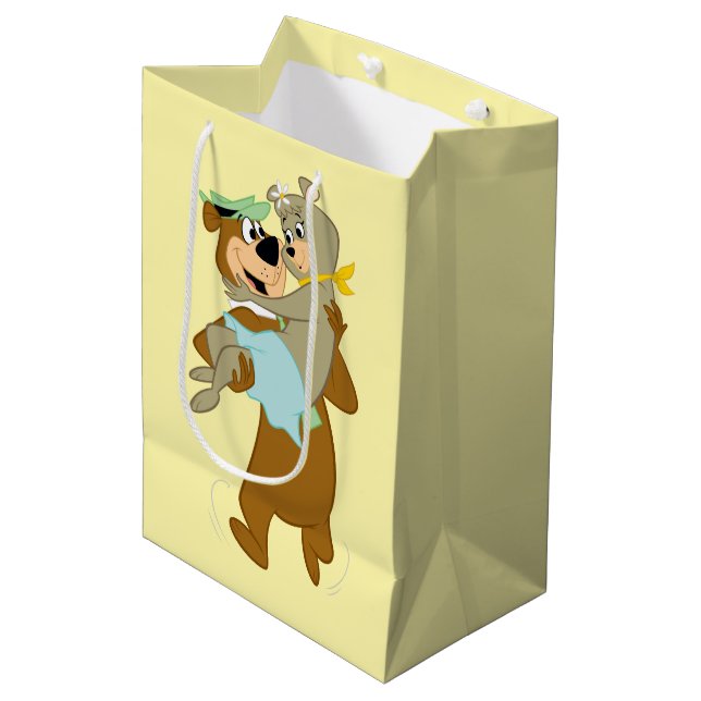 Yogi Bear Carrying Cindy Bear Medium Gift Bag (Front Angled)