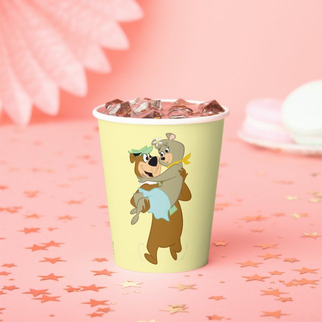 Yogi Bear Carrying Cindy Bear Paper Cups (Insitu)