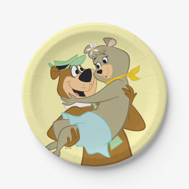 Yogi Bear Carrying Cindy Bear Paper Plates (Front)