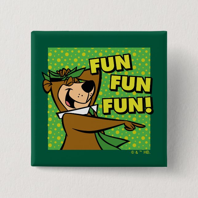 Yogi Bear Fun Fun Fun Button (Front)