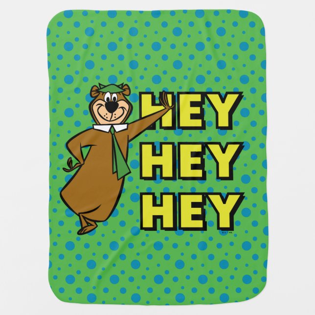 Yogi Bear Hey Hey Hey Baby Blanket (Front)
