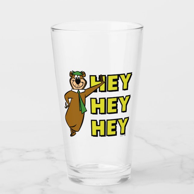 Yogi Bear Hey Hey Hey Glass (Front)