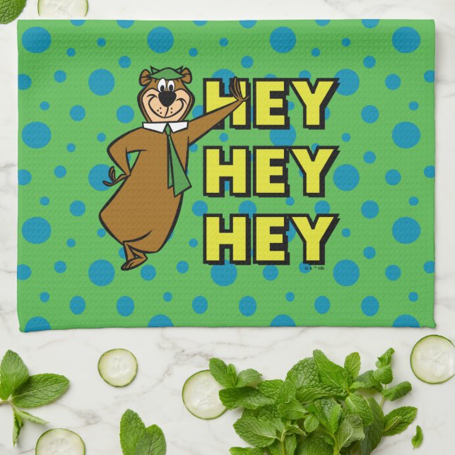 Yogi Bear Hey Hey Hey Kitchen Towel (Folded)