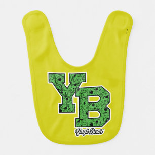 Yogi Bear Patterned Varsity Letters Baby Bib