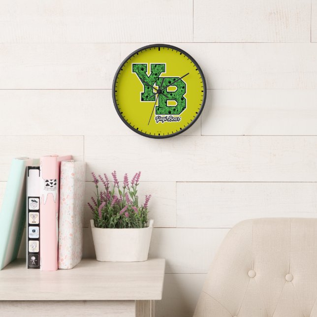 Yogi Bear Patterned Varsity Letters Clock (Reading Room)