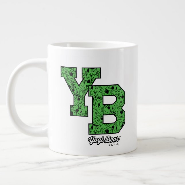 Yogi Bear Patterned Varsity Letters Giant Coffee Mug (Left)
