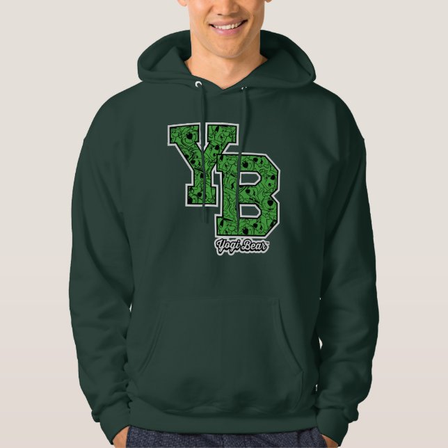 Yogi Bear Patterned Varsity Letters Hoodie (Front)