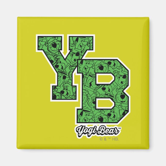 Yogi Bear Patterned Varsity Letters Magnet (Front)