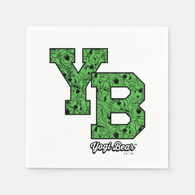 Yogi Bear Patterned Varsity Letters Napkins (Front)