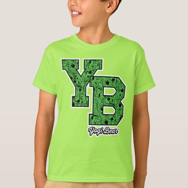 Yogi Bear Patterned Varsity Letters T-Shirt (Front)