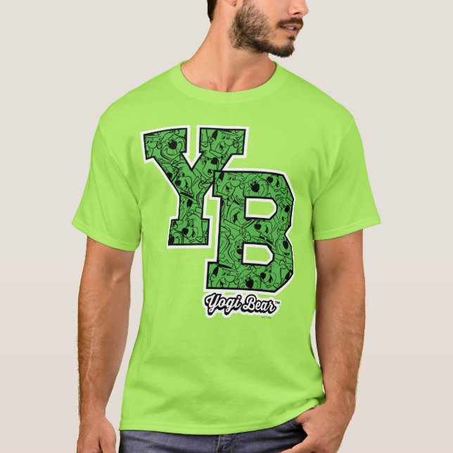 Yogi Bear Patterned Varsity Letters T-Shirt (Front)