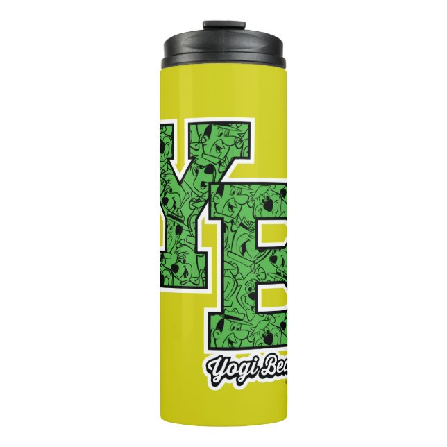 Yogi Bear Patterned Varsity Letters Thermal Tumbler (Front)