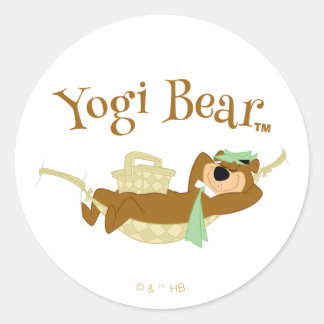 Yogi Bear Picnic Hammock Nap Time Classic Round Sticker