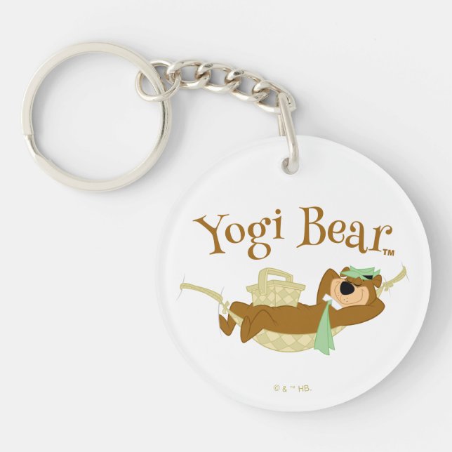 Yogi Bear Picnic Hammock Nap Time Keychain (Front)
