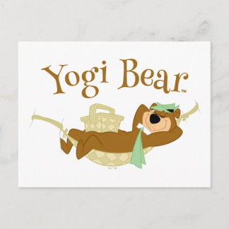 Yogi Bear Picnic Hammock Nap Time Postcard