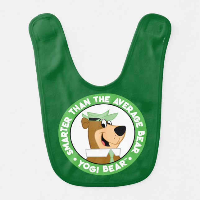 Yogi Bear Smiling Portrait Baby Bib (Front)