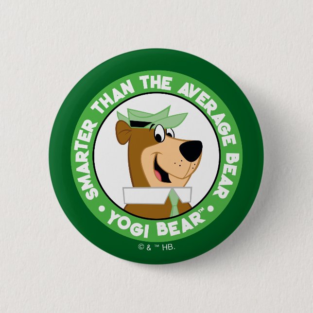 Yogi Bear Smiling Portrait Button (Front)