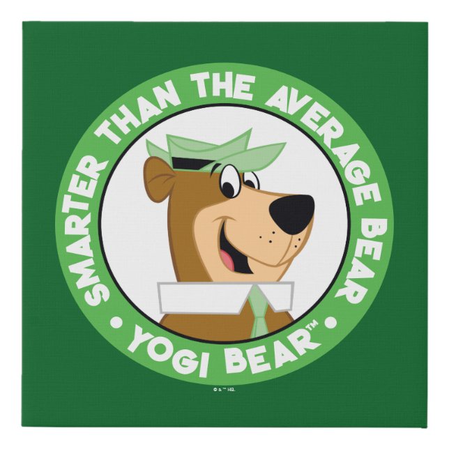 Yogi Bear Smiling Portrait Faux Canvas Print (Front)