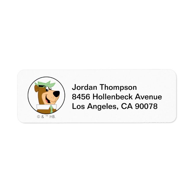 Yogi Bear Smiling Portrait Label (Front)