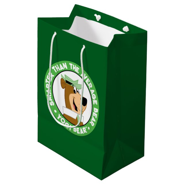Yogi Bear Smiling Portrait Medium Gift Bag (Front Angled)