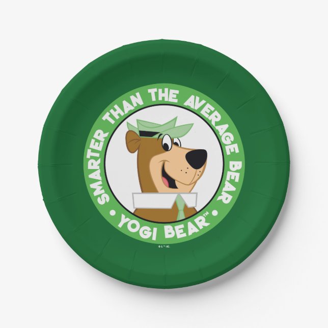 Yogi Bear Smiling Portrait Paper Plates (Front)