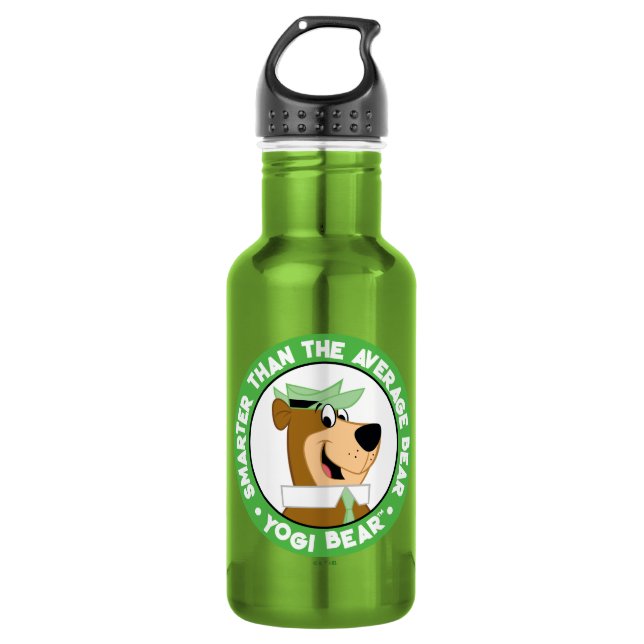 Yogi Bear Smiling Portrait Stainless Steel Water Bottle (Front)