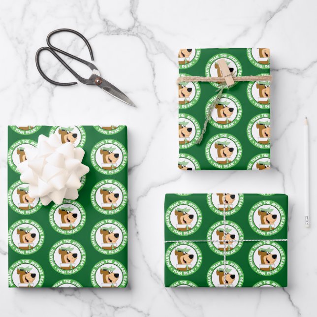 Yogi Bear Smiling Portrait Wrapping Paper Sheets (Front)
