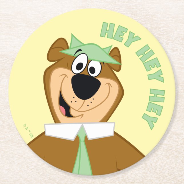 Yogi Bear Welcome Round Paper Coaster (Front)