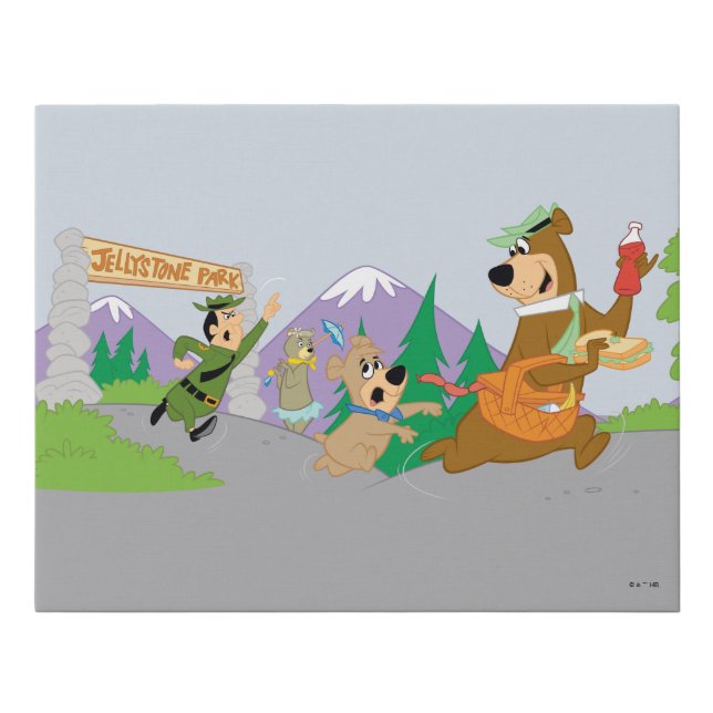 Yogi Bear's Great Picnic Basket Escape Faux Canvas Print (Front)
