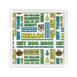 Yogi Bear's Picnic Quotes &amp; Fun Phrases Pattern Acrylic Tray