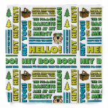 Yogi Bear's Picnic Quotes &amp; Fun Phrases Pattern Bandana