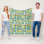 Yogi Bear's Picnic Quotes &amp; Fun Phrases Pattern Fleece Blanket