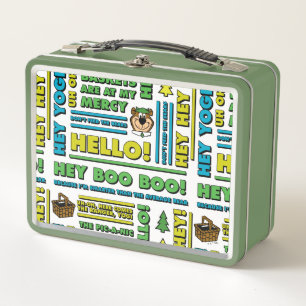 Yogi Bear's Picnic Quotes & Fun Phrases Pattern Metal Lunch Box