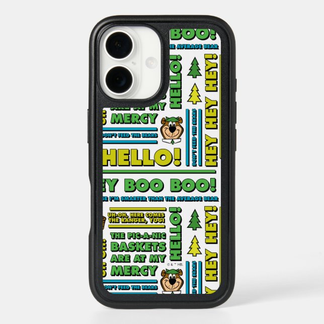 Yogi Bear's Picnic Quotes & Fun Phrases Pattern Otterbox iPhone Case (Back)