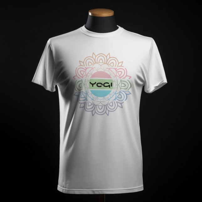 Yogi Colourful Chakra Yoga  Meditation Rainbow T-Shirt (Creator Uploaded)