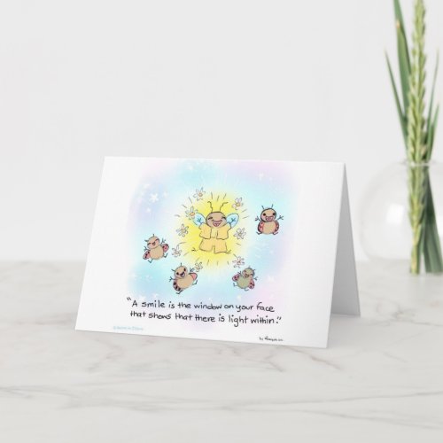 Yogi Firefly smile greeting card