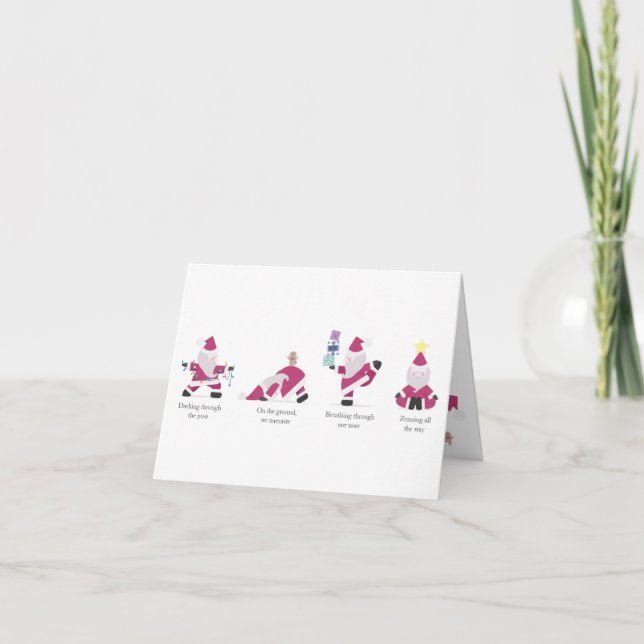  Yogi Santa Funny Yoga Pun Christmas Holiday Card (Front)