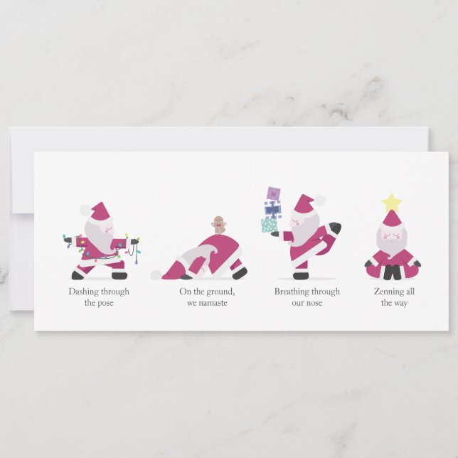  Yogi Santa Funny Yoga Pun Christmas Holiday Card (Front)