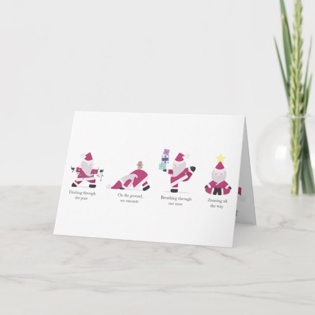  Yogi Santa Funny Yoga Pun Christmas Holiday Card (Front)