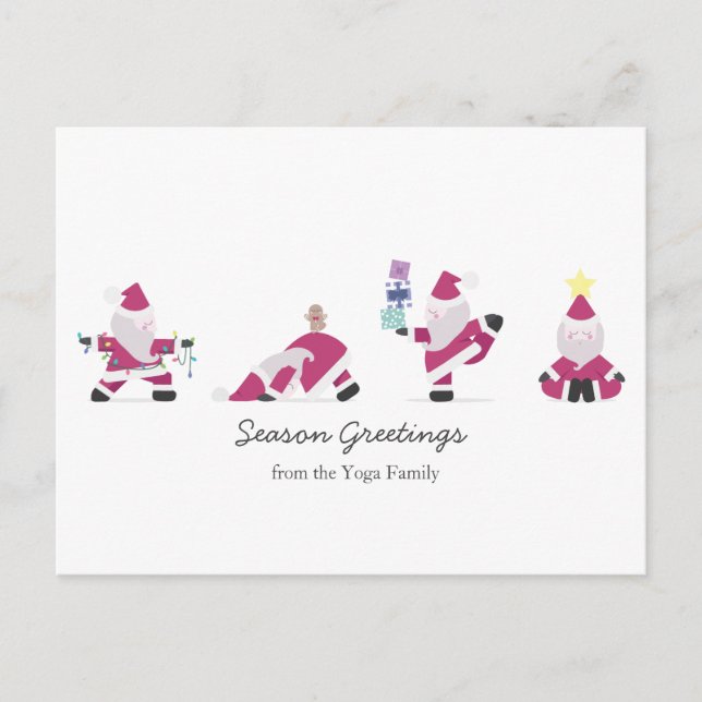 Yogi Santa Funny Yoga Pun Christmas Holiday Postca (Front)