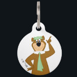 Yogi "Smarter Than The Average Bear" Pet ID Tag<br><div class="desc">Yogi Bear is here to brighten your day with this fun and classic artwork! Featuring the lovable, picnic basket-loving bear in his signature green hat and tie, striking a confident and cheerful pose, this design captures the playful charm of Jellystone Park’s favorite resident. With its retro animation style and bold...</div>