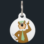 Yogi "Smarter Than The Average Bear" Pet ID Tag<br><div class="desc">Yogi Bear is here to brighten your day with this fun and classic artwork! Featuring the lovable, picnic basket-loving bear in his signature green hat and tie, striking a confident and cheerful pose, this design captures the playful charm of Jellystone Park’s favorite resident. With its retro animation style and bold...</div>