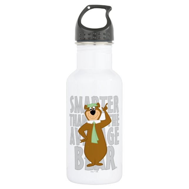 Yogi "Smarter Than The Average Bear" Stainless Steel Water Bottle (Front)