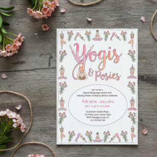 Yogis & Posies Garden Yoga Flower Arranging Party Invitation