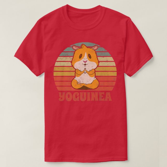 Yoguinea Cute Guinea Pig Rodent Pet Yoga Meditatio T-Shirt (Design Front)