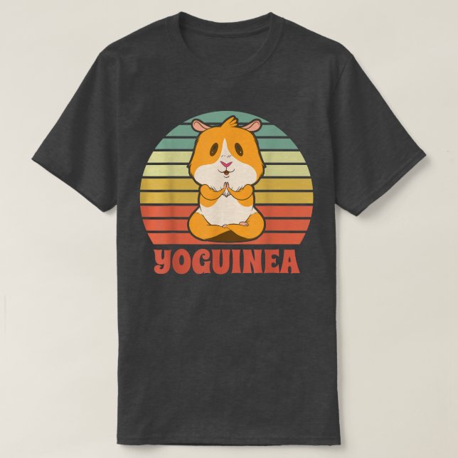 Yoguinea Cute Guinea Pig Rodent Pet Yoga Meditatio T-Shirt (Design Front)