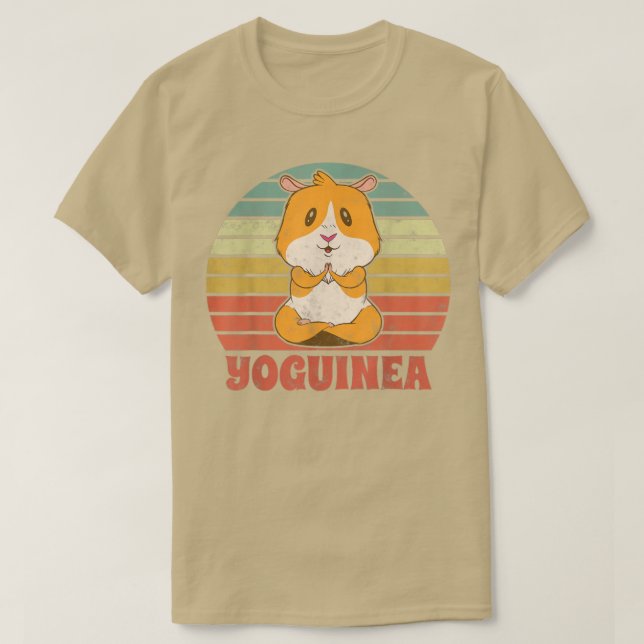 Yoguinea Cute Guinea Pig Rodent Pet Yoga Meditatio T-Shirt (Design Front)